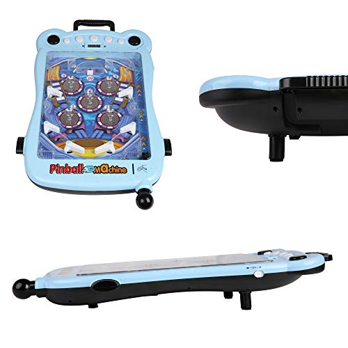 Vilobos Mini Pinball Toy for Kids Electronic Pinball Machine Table Entertainment with Light and Music Parent-Child Puzzle Game for Boys and Girls, Blue
