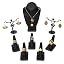 1) 8 piece. Black Faux Leather
