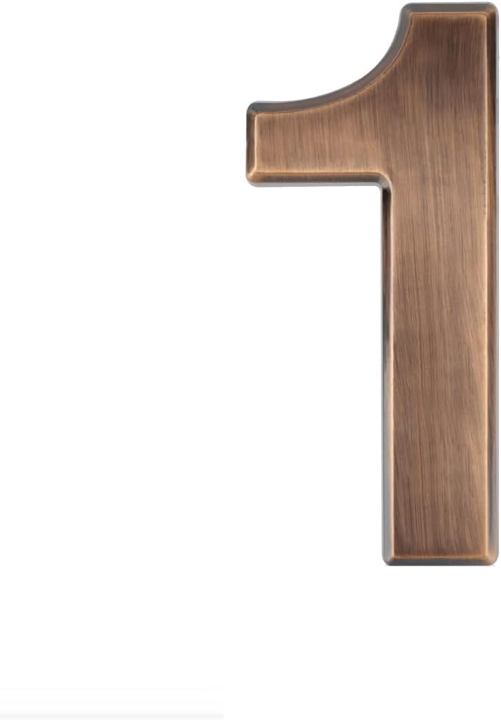 House Numbers 3 Inch Mailbox Numbers Signs 0-9 3D Self-Adhesive Street Door Home Address Numbers for Outside or Inside (Bronze-1)