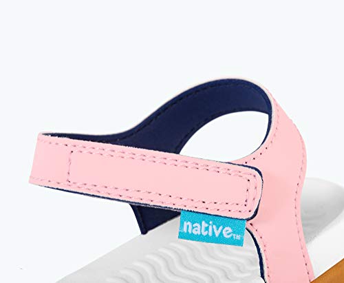Native Shoes Kids Charley Sandal for Toddlers & Little Kids - EVA Upper Outsole, Contoured Toe Bar Water-Friendly Puddle Shoes - Princess Pink/Shell White/Toffee Brown 9 Toddler M4
