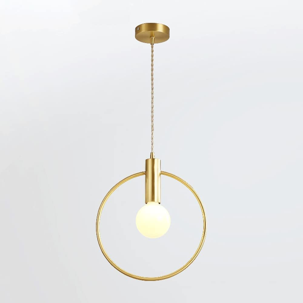 Suspension de plafond en verre et cuivre luminaire japonais E27 doré