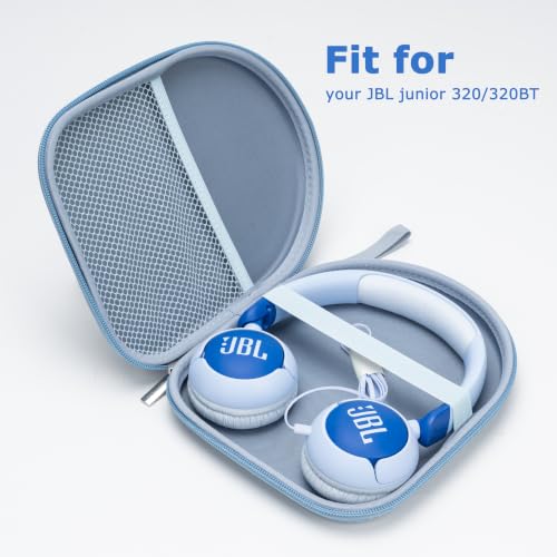 Image of Ginsco Case Compatible with Sony WH-CH520 Wireless Headphones Bluetooth On-Ear Headset with Microphone, with JBL Tune 510BT /520BT /500BT /Junior 320 Ultra-Slim Case for On Ear Headphones (Light Blue)