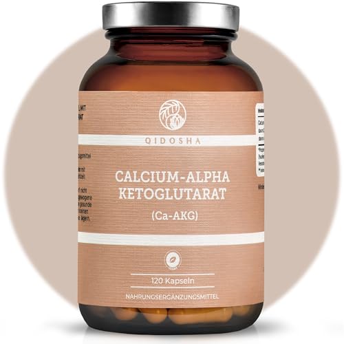 QIDOSHA Calcium-Alpha-Ketoglutarat Ca-AKG 120 Kapseln im Apothekerglas deutsche Fertigung jede Charge laborgeprüft