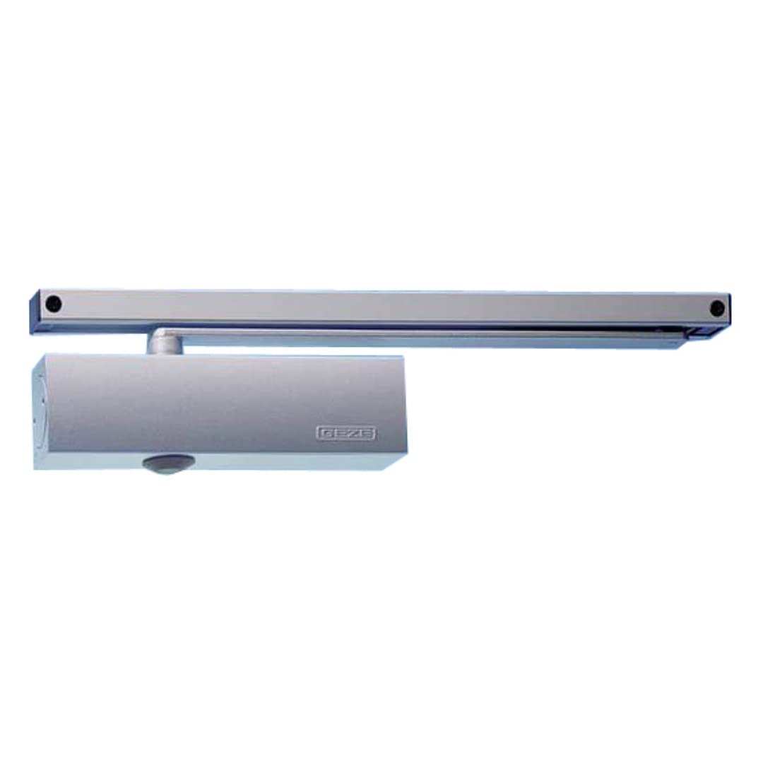 stahl-design-tebart Geze TS 3000 V Cierrapuertas para aplicaciones versátiles, tamaño EN 1-4, paquete completo con riel deslizante plata EV1, nº:028348, SDT34669-001