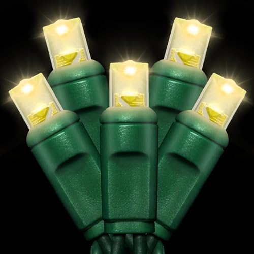 JUSTPRO 25ft 50 Counts Warm White LED Christmas Lights - Commercial Grade Outdoor Waterproof, 5mm...