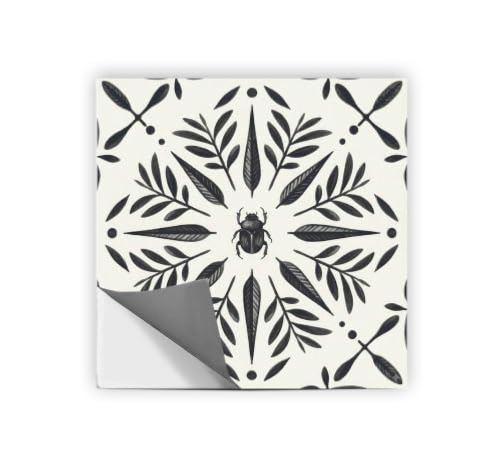 Scarab Rosette Peel and Stick Tile Stickers, Vinyl Backsplash