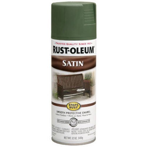 Rust-Oleum 7737830 Stops Rust Protective Satin Enamel Spray Paint for Metal, Alloy and Wood (Satin Spruce Green - 340 Grams)
