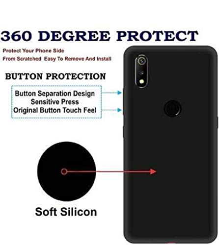 Image of Mobile Back Cover Case for Realme 3 Pro (Silicone Case|CameraProtection|Black SC1510)