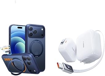 iPhone 17 67W Charger with Battery Protection and Retractable USB-C Cable and Case - Buy Together to Save 15%