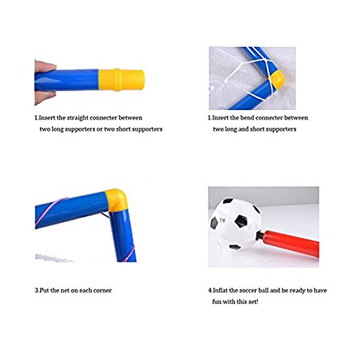 Suyi Portable Detachable Mini Kids Football Goal Soccer Door Set Best Gift for Baby,with Soccer Ball and Pump,Indoor and Outdoor Sports