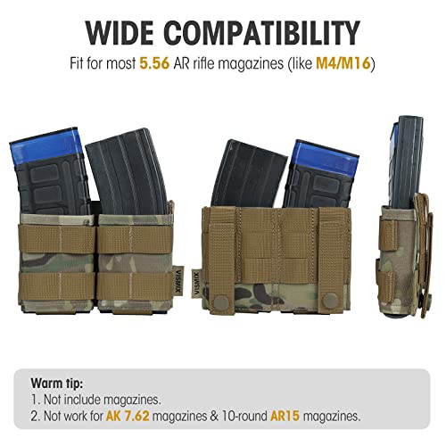 Vismix Rifle Mag Pouch, Double 5.56Mm Ar Molle Magazine Pouch With Quick Release Kydex Insert And Molle Compatible #TOP2