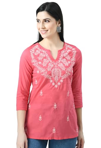 Image of QAZMI Women's Cotton Straight Embroidered Kurti