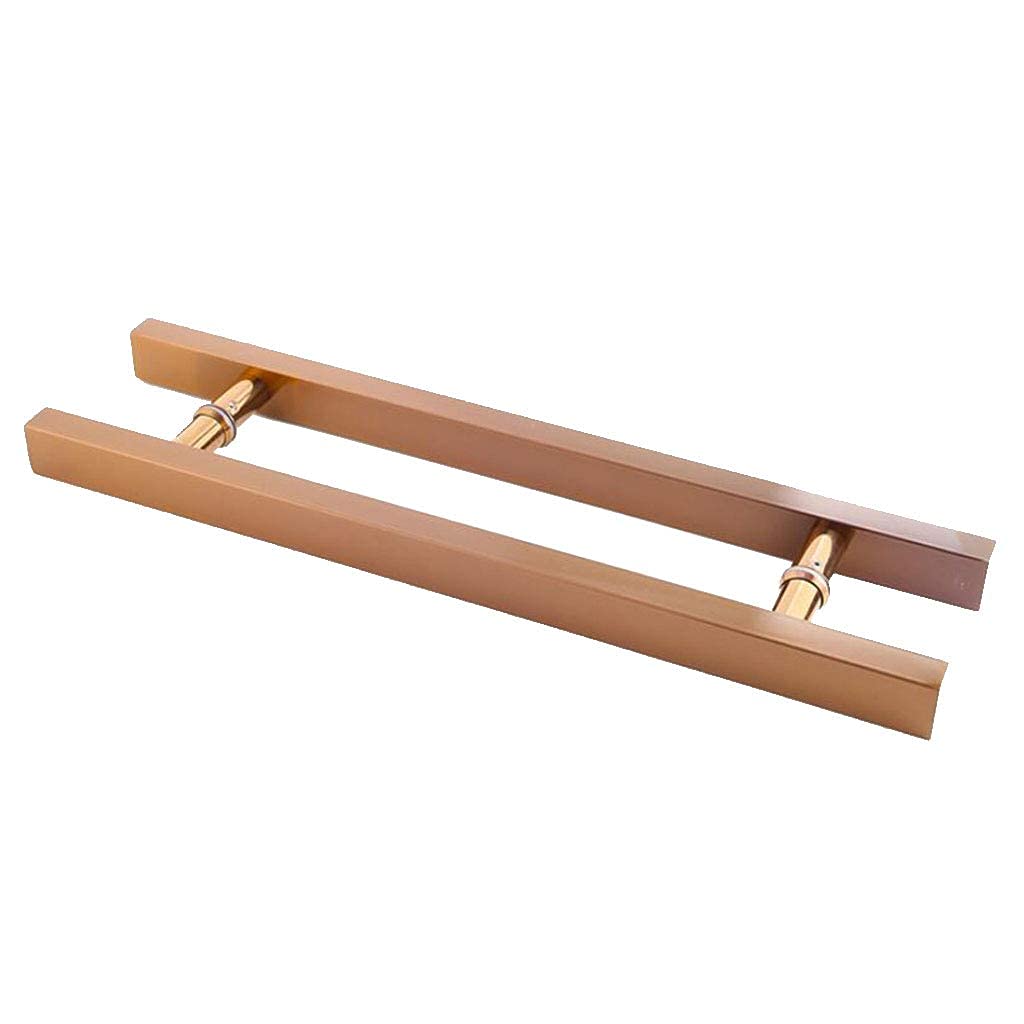Gthtuhfd Rose Gold Black Back Double Side Door Handle Stainless Steel H-Shape Push Pull Door Handle,-Hole Distance 15.7