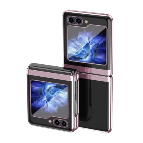 Custodia per Samsung Galaxy Z Flip 7 Z Flip 6 Cover Protettiva Pieghevole PC a Prova di Caduta Antiurto.Oro rigido rosa