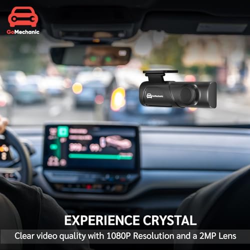 Image of GoMechanic Car DashCam with 2K + 4MP Front & 1080p + 2MP Rear HD Recording, 3.7 inch LCD Touch Screen