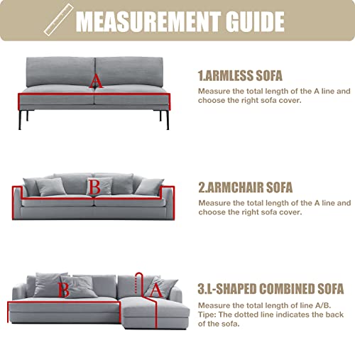 Couch Cover For Dogs Cats Pets Children Kids Chenille Sofa Covers For 3 Cushion Couch 71'' X118'',Non-Slip Soft Sectional Sofa Slipcover Universal Furniture Protector With Lace, Apricot White/Beige #TOP6