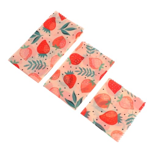 Beaupretty 3stücke Wiederverwendbare Bienenwachs-lebensmittelverpackungen Bienenwachs-verpackungstücher Bio-baumwollstoffe Für Lebensmittelkonservierung Zu Hause Küche