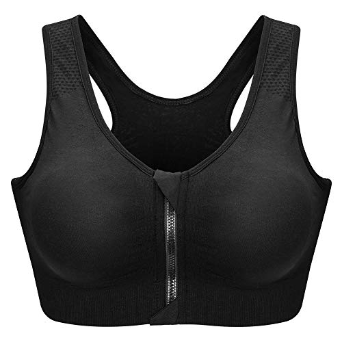 CARETOO Damen Sport BH Stark Halt Active Bra Höhe Beanspruchung Trainieren Bustier Fuer Yoga Fitness - Mit Reißverschluss
