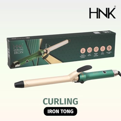 Image of HNK Professional Green EMERALD 28MM Hair Curler with Digital Temperature Control - Fast 15 Sec Heat Up | Instant Heat Recovery | Soft Touch Grip | 3m Swivel Cord | Available in 8 Barrel Sizes (9mm-32mm)