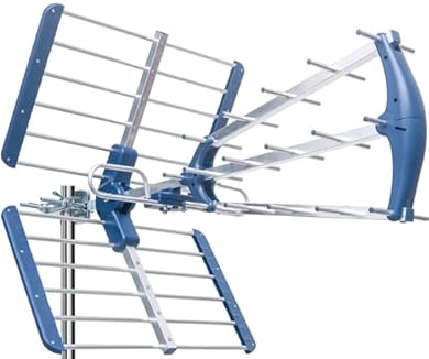 Foto di EDISION TALOS 13db Antenna TV tripla Digitale Terrestre UHF 21-48 esterno, con filtro 5G LTE, per Ricezione il segnale Digitale Terrestre DVB-T/T2, Frequenze 470-694Mhz, Lunghezza 78cm, LTE700, Blu