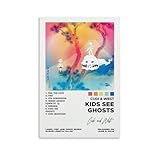 WOODBU Kids See Ghosts Album Cover Posters Canvas Art Poster Bedroom Decor Posters 24x36inch(60x90cm)