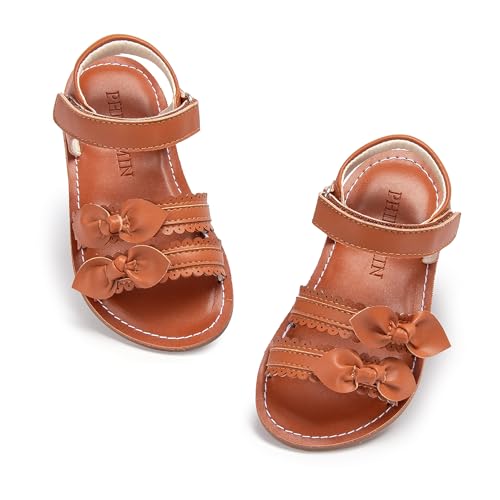 Image of PHIRAMIN Toddler Flower Girl Sandals - Girl Dress Shoes Toddler Little Kid Wedding Party