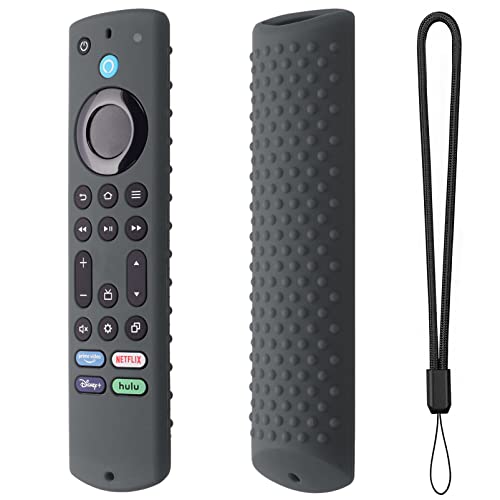 Image of Silicon Cover Compatible with new Fire TV Cube Remote, Amazon Basic smart LED TV Remote, Onida Fire TV Remote (Only Silicone Cover Included) - Dark Grey