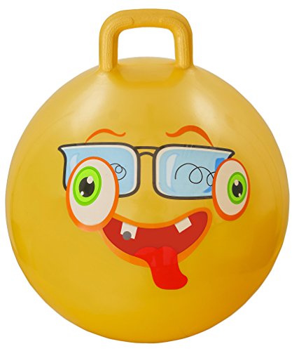 AppleRound Space Hopper Ball with Pump, 18in/45cm Diameter for Ages 3-6, Hop Ball, Kangaroo Bouncer, Hoppity Hop