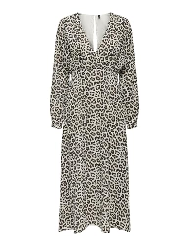 ONLY Damen Onlalma Life Vis Jen Long Dress Kleid, Pumice Stone/AOP:599 Leo, Small