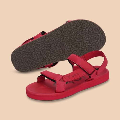Image of YOHO EVA Sandals for Women | EVA sole | Comfortable cushioned sole with TPR base | Lightweight | Soft skin friendly straps | Adjustable straps | Velcro closure | Vibrant colour options