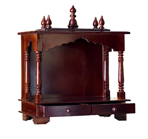 Image of Kamdhenu Art and Craft Wooden Temple /Home Temple /Pooja Mandir /Pooja Mandap /Temple for Home (P20N)