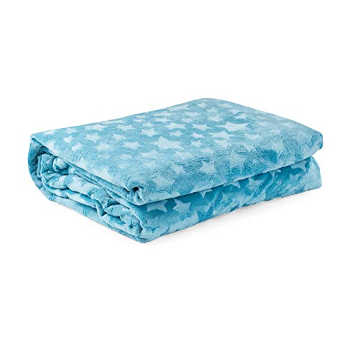 Genius eazzzy Kuscheldecke/Bettbezug für Kinder 100 x 135 cm in blau-extra weiche und warme Wohndecke-die 2 in 1 Decke-Flauschige Mikrofaserdecke und Überzug, 135x200