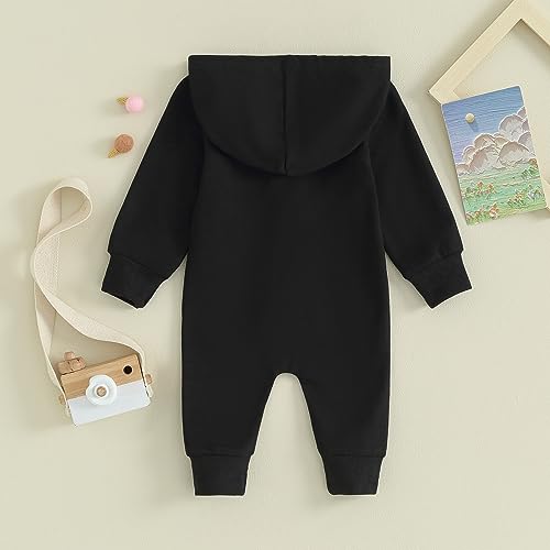 Infant Baby Boy Girl Clothes Solid Hoodie Romper Zip Up Long Sleeve Hooded Jumpsuit Coverall Fall Winter Outfit3