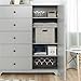 South Shore Vito Door Chest with 5 Drawers and Adjustable Shelves, Soft Gray