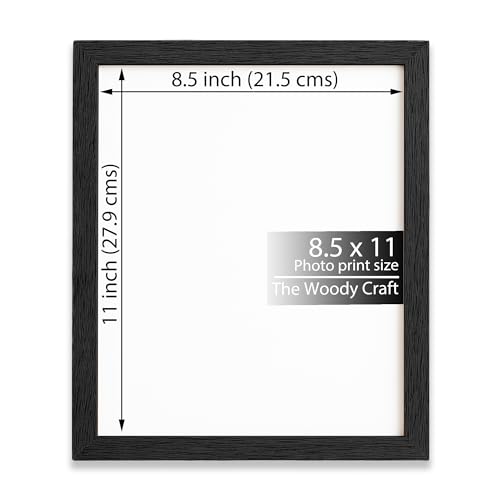 Image of Photo Frame 8.5x11 Letter Size | Elegant Black Photo Frame For Wall | Decorative Wall Frame For Home | Premium Wooden Photo Frames | Black Frames For Wall Decor | Vintage Frame