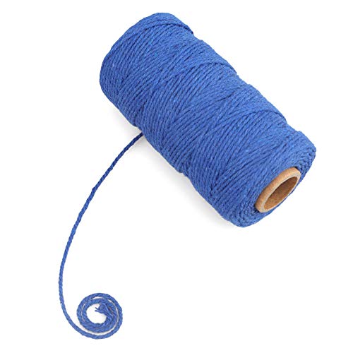 Image of jijAcraft Blue Cotton String, 328Ft Butcher String, 2MM Craft Twine, Soft Cooking Twine, Cooking Natural Cord for Graduation Gift Wrap, DIY Crafts, Home Decor