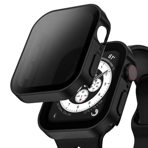 【覗き見防止】Kawoco アップルウォッチ 防水 カバー 45mm Apple Watch ケース のぞき見防止 保護フィルム 装着簡単 耐衝撃 軽量 iWatch Series 9 8 7 対応 ブラック