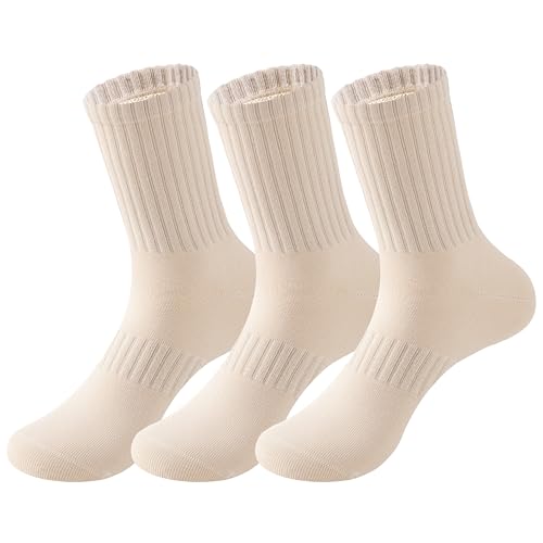 Image of MAGIARTE Womens Athletic Cotton Crew Socks Moisture Wicking Breathable Sports Casual Socks for Women 3 /5-PACK