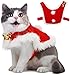 Adorabile mantello di Natale con campana, carino animale domestico, mantello di Natale regolabile in velluto rosso vestiti di Natale Capodanno, cosplay party Abbigliamento per cani di piccola taglia