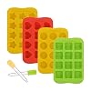 4 Packs Mallen Ijsblokjes Trays voor hart, ster, vierkant, rond. Siliconen chocolade non-stick bakvormen Ijsblokjes…
