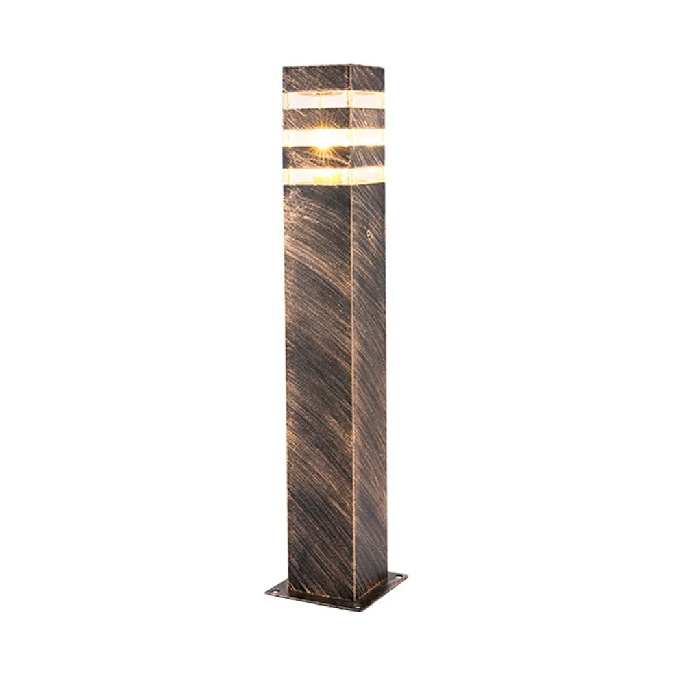 GTHTUHFD Brass Pole Light, Square Street Lighting, Rainproof Pillar Lamp For Driveway Yard Lawn Patio Garden,Height:23.6inch/60cm