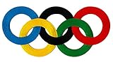 Bestellmich Olympische Ringe Groß Backpatch Rückenaufnäher Aufnäher Bügelbild Patch Sport Olympia Größe 20,2 x 9,5 cm