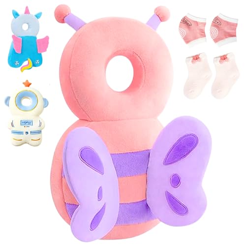 Image of Baby Fall Back Head Protector, Head Protector for Baby Walking Safety Pad Backpack for 0-36 Months Baby Learning Walking Crawling,Baby Head Protection Pad (Butterfly)