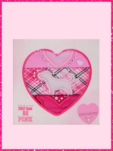Victoria's Secret PINK | Elle 3-Pack Cotton Thong Panties, Elle Pink Pack, M - image 5