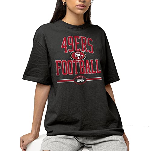 Hybrid-Sports-NFL-San-Francisco-49ers-Football-Arch-Mens-and-Womens-Short-Sleeve-T-Shirt-Size-Large