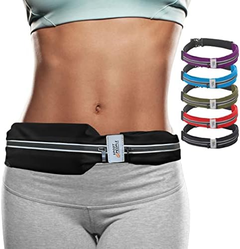sport2people Running Belt for Men & Women, Phone Holder for Running, Reflective Running Gear, Running Fanny Pack for Women & Men, Cell Phone Holder, Running Waist Packs, Money Belt, Travel Belt