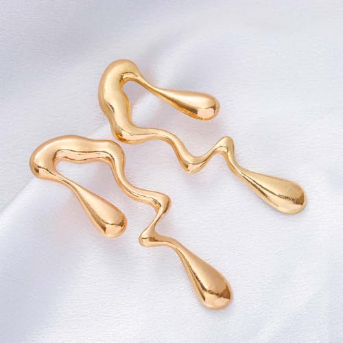 Teardrop Earrings Gold Palated Earrings Large Irregular Geometric Studs Big Lightweight Waterdrop Earrings Jewelry for Women3