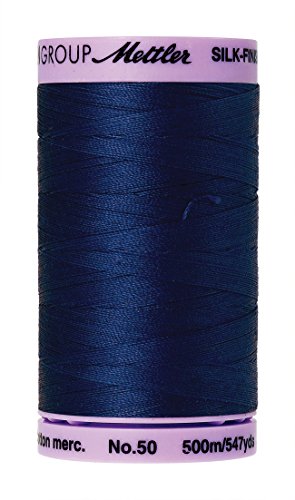 Hilo de algodón Mettler Silk-Finish 547 yd azul miniatura 1