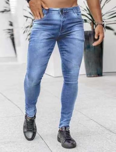 Kinghua Skinny Jeans Men Summer Fall Casual Distressed Beach Denim Slim Straight Leg Stretch Streetwear Pants with Pockets2