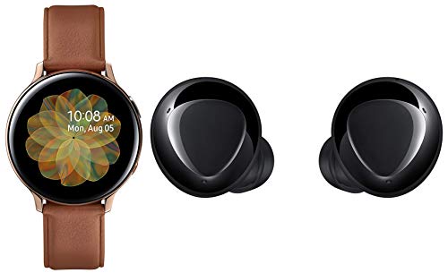 Image of Samsung Galaxy Watch Active 2 (Bluetooth + LTE, 44 mm) - Gold, Steel Dial, Leather Straps with Buds+